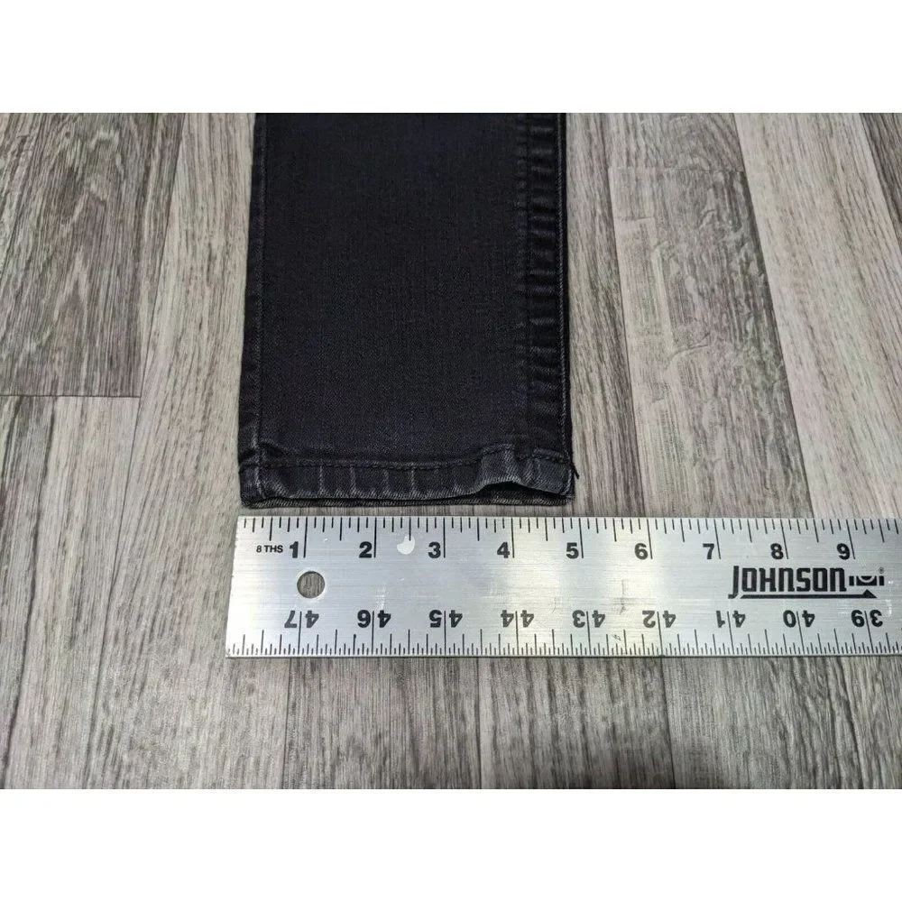 Seven 7 Womens Size 6 Embroidered Pockets Black Denim‎ Jeans